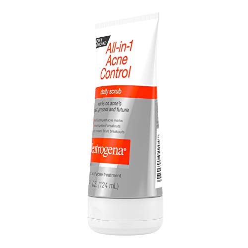 Neutrogena All-In-1 Acne Control Daily Face Scrub to Exfoliate and Treat Acne, Salicylic Acid Acne Treatment, 4.2 fl. oz