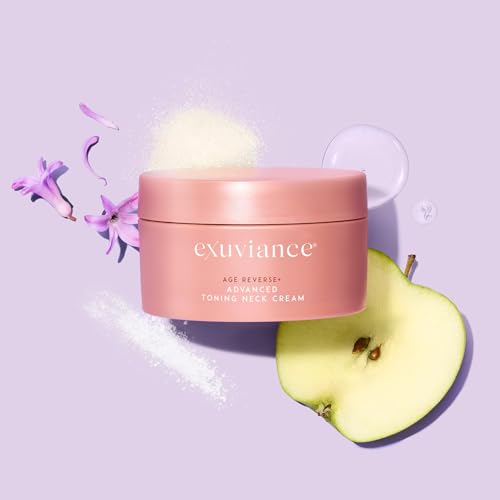 EXUVIANCE AGE REVERSE+ Neck Cream – Firms, Smooths Wrinkles, Evens Tone, Anti-Aging Décolletage Moisturizer with Peptides & Bakuchiol, 4.4 oz