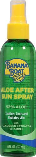 Banana Boat Aloe After Sun Spray, 6oz | Aloe Vera Spray with Cucumber Extract and Vitamin E, After Sun Care for Sunburn Relief, 6oz