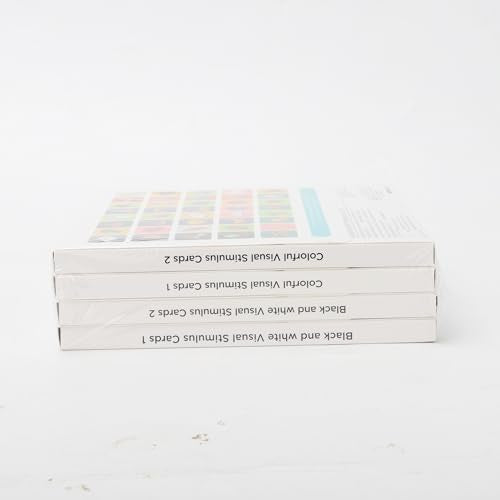 beiens High Contrast Baby Flashcards, 80pcs 160 Pages, Black & White + Color, Visual Stimulation Learning Cards for 0-36 Months