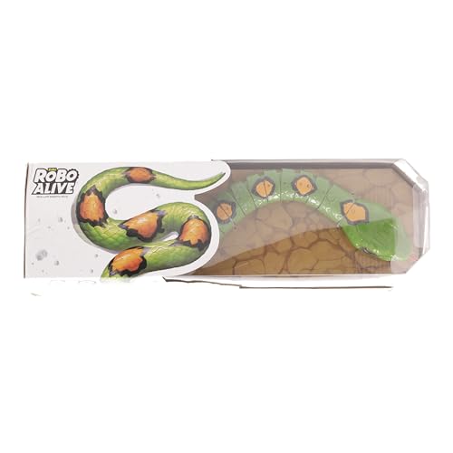 Robo Alive Slithering Snake Series 3 Green by ZURU Battery-Powered Robotic Light Up Reptile Toy That Moves (Green),7150B