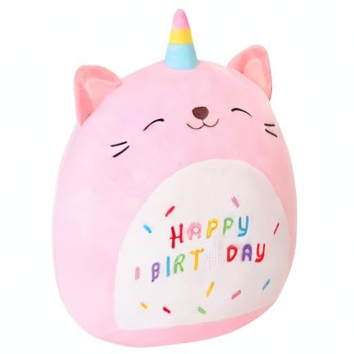 SQEQE Cat Plush Toy Unicorn Cat Stuffed Animal Cute Birthday Cat Plushies Pillow Soft Plushie Doll Gifts for Kid Decor(Pink Caticorn, 10 Inch)