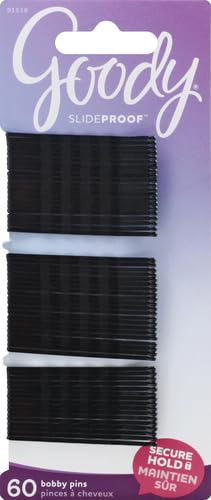 Goody SlideProof Bobby Pins, Black, 60-count (1942233)