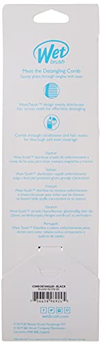 Wet Brush Detangling Comb, Black – Wide Tooth Comb with WaveTooth Design for Smooth, Pain-Free Detangling – Gentle on Scalp, Ideal for Conditioner & Masks