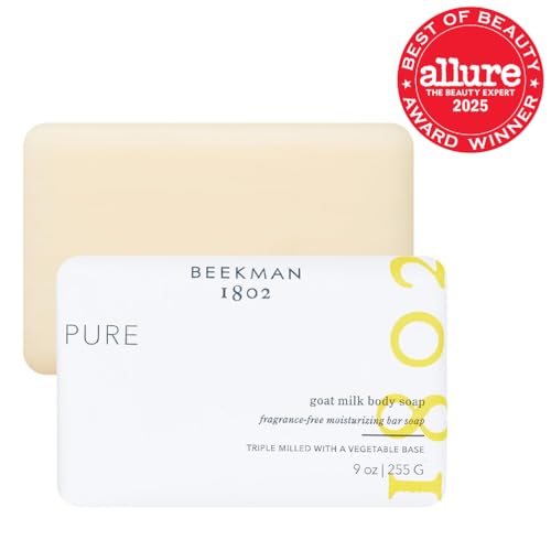 Beekman 1802 Goat Milk Soap Bar 9oz – Moisturizing & Exfoliating with Botanical Oils & Shea Butter, Nourishing, Cruelty-Free Skincare