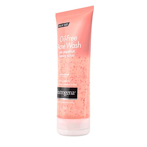 Neutrogena Oil-Free Pink Grapefruit Acne Face Wash with Vitamin C & 2% Salicylic Acid, Gentle Foaming Scrub for Breakouts, 6.7 fl. oz