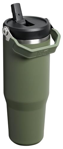 Stanley IceFlow 2.0 30oz Flip Straw Tumbler – Insulated Stainless Steel, Leak-Resistant, Twist-On Lid, BPA-Free, Dried Pine