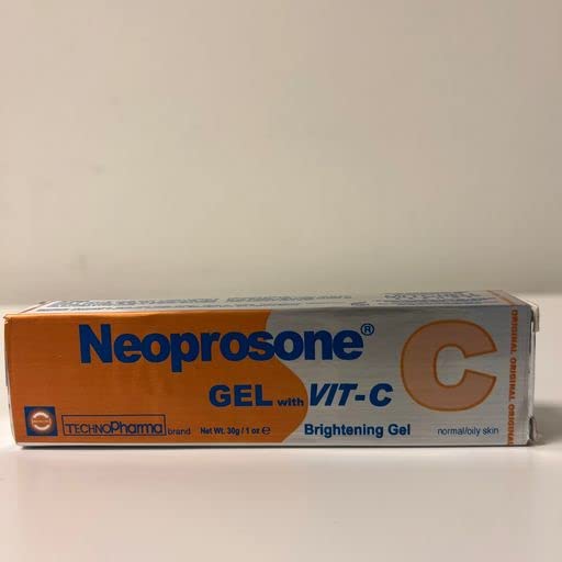 Neoprosone, Vitamin C Gel - 1 Fl oz / 30 ml - Brightening Gel Cream for Neck, Face, Body, Armpit, Hands - For Women and Men, with Alpha Arbutin