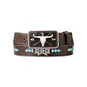 ARIAT Women's Cow Skull Arrows Motif Belt, Dark Brown, Medium