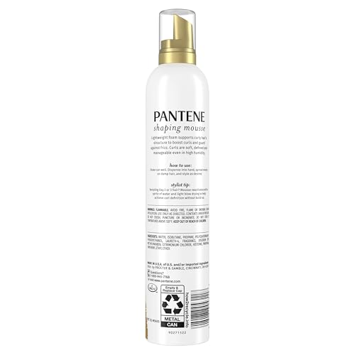 Pantene Curl Mousse For Curly Hair, Tames Frizz for Soft Touchable Curls, 6.6 Oz Each (Pack of 3)