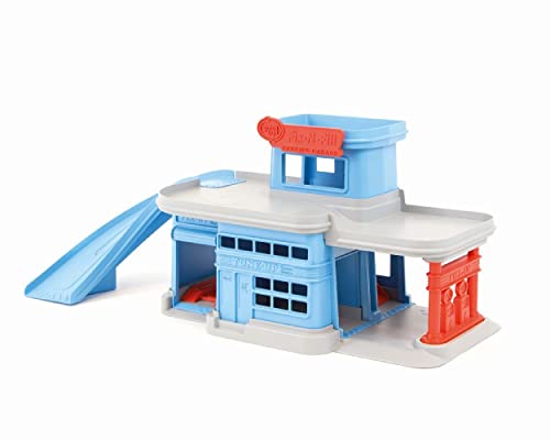 Green Toys 5-Piece Parking Garage Playset – Pretend Play, Motor Skills & Communication, BPA-Free, Dishwasher Safe, Recycled Plastic, USA