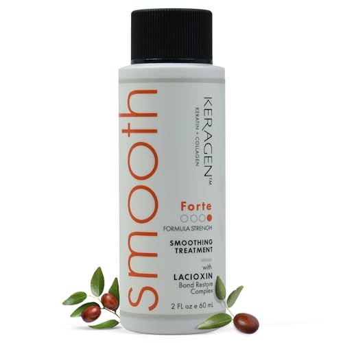 Keragen Brazilian Keratin Smoothing Treatment Forte – Blowout Straightening System for Dry, Damaged, Medium to Coarse Hair, Sulfate-Free, 2 Oz