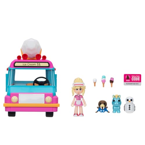 Adopt Me! Ice Cream Truck - Transforming Vehicle with Lights and Sounds - Top Online Game - Exclusive Virtual Item Code Included - Ages 6+