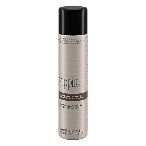Toppik Colored Hair Thickener Spray, Medium Brown – Volumizing Root Touch-Up & Concealer, Covers Thinning Areas, Hair Building Fiber, 5.1oz