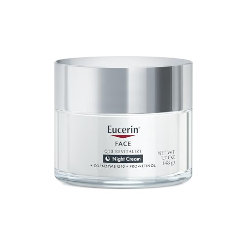 Eucerin Q10 Anti-Wrinkle Night Cream + Pro-Retinol, Facial Cream for Sensitive Skin, 1.7 Oz Jar
