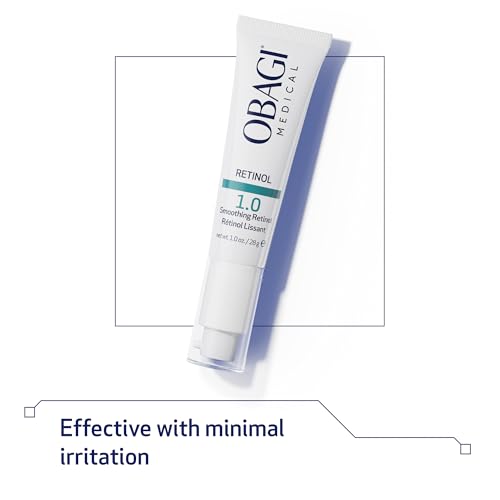 Obagi Medical Retinol 1.0 Cream, High Strength Retinol for Fine Lines, Wrinkles & Smoother Skin, Minimal Irritation, 1 oz