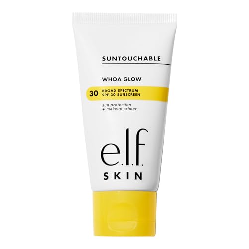 e.l.f. SKIN Suntouchable Whoa Glow SPF 30 – Glowy Sunscreen & Makeup Primer with Hyaluronic Acid, Vegan & Cruelty-Free, Sunbeam