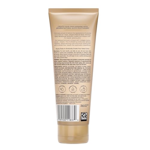 Jergens Natural Glow + Firming Self-Tanner Lotion for Fair to Medium Skin – Sunless Moisturizer with Collagen & Elastin, Reduces Cellulite, 7.5 Fl Oz