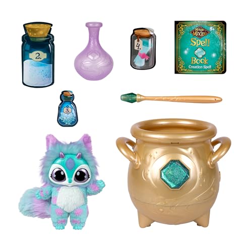 Magic Mixies Gold Cauldron with 8" Plush – Add Magic Ingredients & Follow Spell Book to Reveal Who You Magically Create