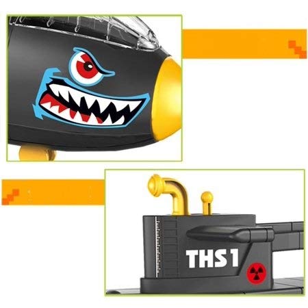 Boat Submarine Toy Shark Car Vehicle Toy W/ 6 Sea Animals and Storage Toys for 3, 4, 5, 6 7 Year Old Kids Boys Girls