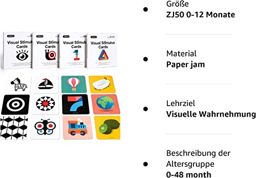 beiens High Contrast Baby Flashcards, 80pcs 160 Pages, Black & White + Color, Visual Stimulation Learning Cards for 0-36 Months