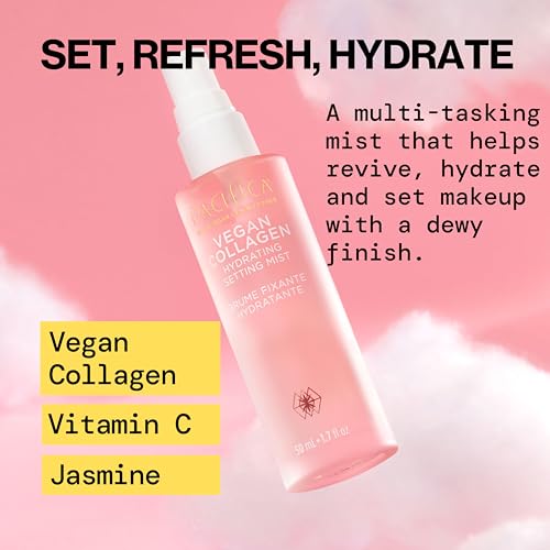 Pacifica Beauty Vegan Collagen Hydrating Setting Mist – Dewy, Illuminating Makeup Primer with Vegan Collagen & Squalane for Radiant, Soft-Focus Glow