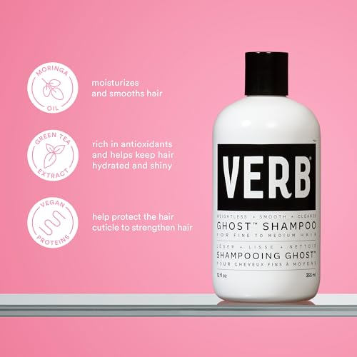 VERB Ghost Shampoo & Conditioner Duo Set 12 fl oz | Moringa Oil Infused | Cleanses & Moisturizes Fine Hair | Vegan, Paraben & Sulfate Free