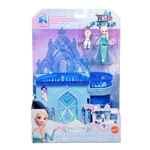 Mattel Disney Princess Storytime Stackers Elsa Ice Palace - Stackable Castle Playset with Small Doll & 8 Pieces, Frozen Inspired