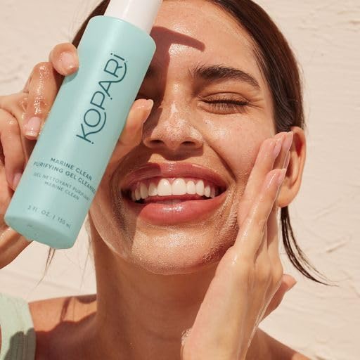 Kopari Marine Clean Gel Cleanser – Dual-Action Gel-to-Foam, Amino Acids & Vitamin B5, Gentle Nourishing Face Wash, 5 oz