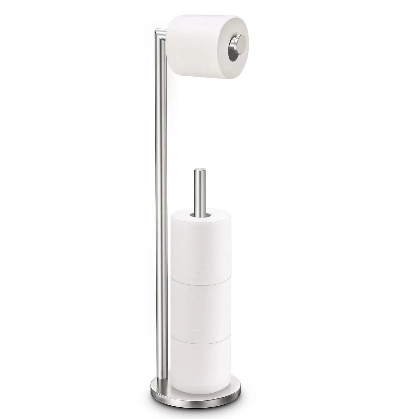 Toilet Paper Holder Stand, Toilet Paper Stand Brushed Nickel, Free Standing Toilet Paper Holder, Toilet Paper Storage by Bathth