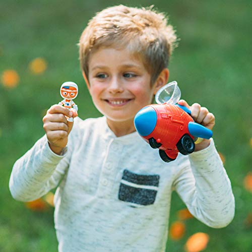 Blippi Rocket Ship Mini Vehicle with Freewheeling 2” Figure - Imaginative Play Toy for Toddlers & Preschoolers