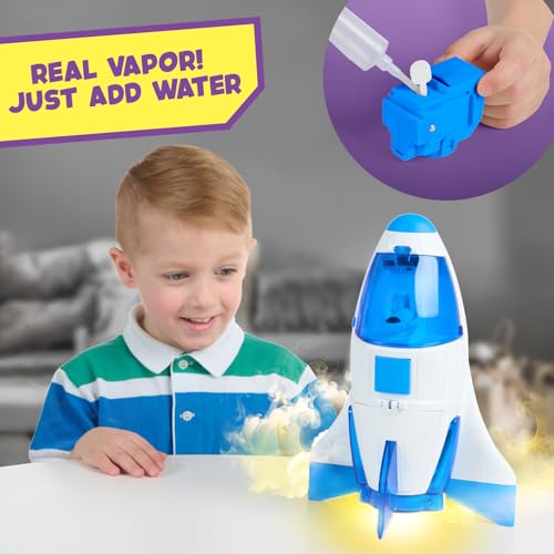 EnergX Amazing Vapor Rocket with Astronaut Action Figure, Blasts Off with Vapor Effects, Lights & Sounds (Ages 3+)