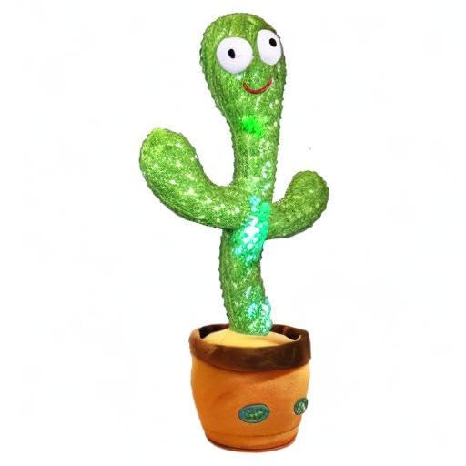 Pbooo Dancing Talking Cactus Toy - 120 Songs, LED, Voice Record, Singing & Dancing Mimicking Plush Toy for Babies & Kids