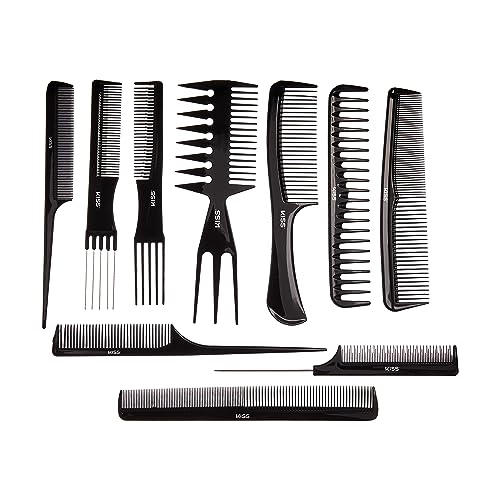 KISS Professional 10-pc Comb Set-Detangle & Style Assortment