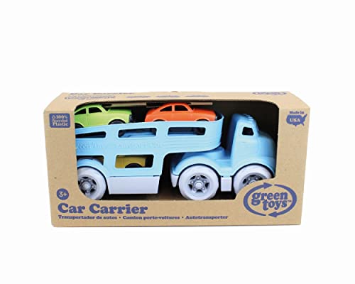 Green Toys Car Carrier, Blue - Pretend Play, Motor Skills, Kids Toy Vehicle. No BPA, phthalates, PVC. Dishwasher Safe, Recycled Plastic, Made in USA.