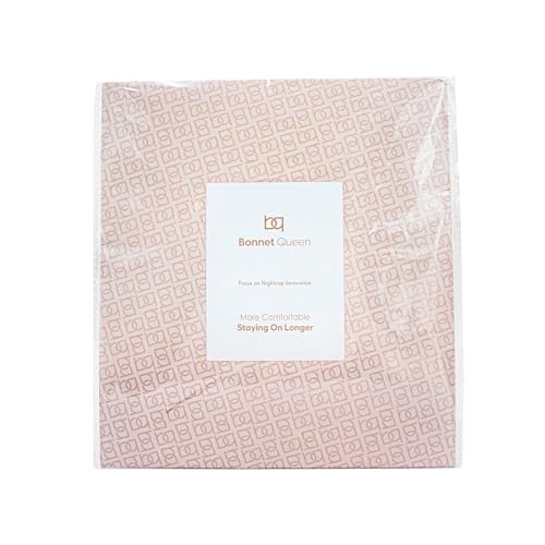 BONNET QUEEN Silk Bonnet for Sleeping Women Satin Bonnet Night Sleep Cap Hair Wrap for All Hair with Adjustable Tie Band,Black