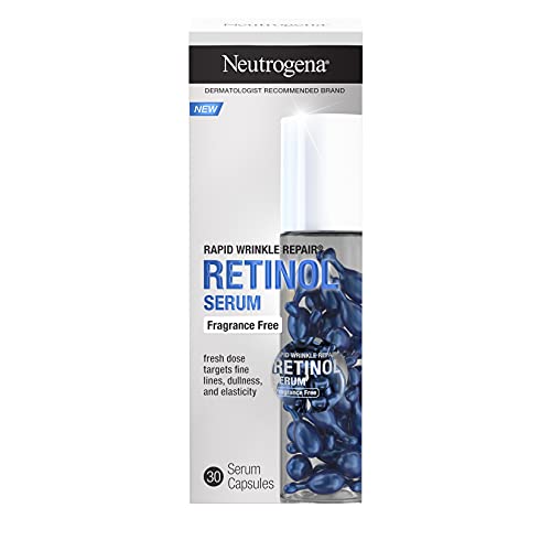 Neutrogena Rapid Wrinkle Repair Retinol Serum Capsules, Fragrance-Free, Fights Fine Lines, Wrinkles & Dullness, 30 ct