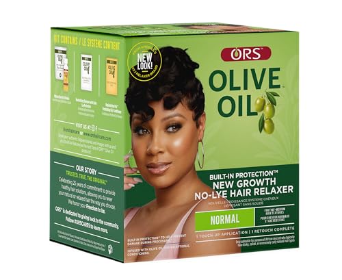 ORS Olive Oil Built In Protection New Growth No-Lye Hair Relaxer Normal Strength (Pack of 4)