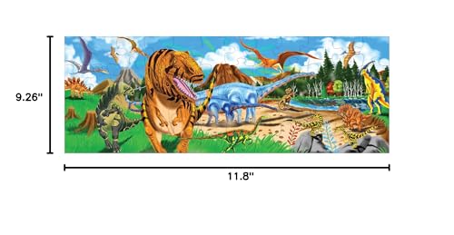 Melissa & Doug Land of Dinosaurs 48-Piece Jumbo Floor Puzzle, 4ft Long, Educational Screen-Free Activity for Kids 3+, FSC Certified