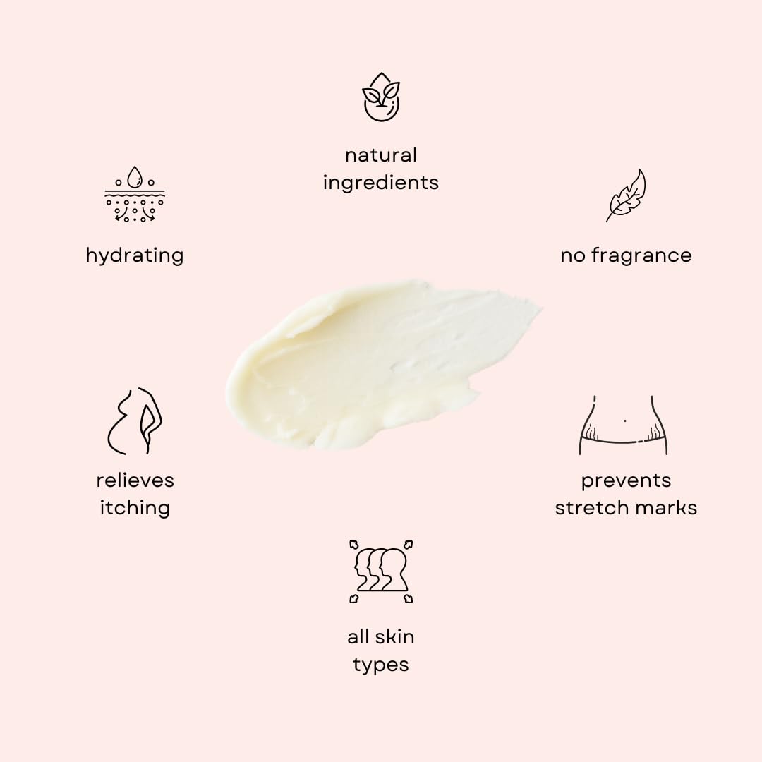 Irene Organics Organic Belly Butter 4oz – Hydrating Pregnancy & Postpartum Cream for Stretch Mark Prevention & Treatment