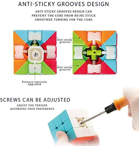QY Toys Warrior W Speed Cube 3x3 – Stickerless 56mm Magic Puzzle, Educational Toy to Improve Kids’ Concentration, Standard Edition
