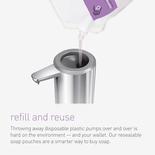 simplehuman Moisturizing Liquid Hand Soap Refill Pouch, 34 Fl Oz (Pack of 1), Fragrance Free, Count