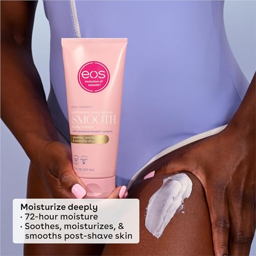 eos Cashmere Skin Collection Post-Shave Smooth Body Cream- Vanilla Cashmere Scented, 72-Hour Hydration, 7 fl oz