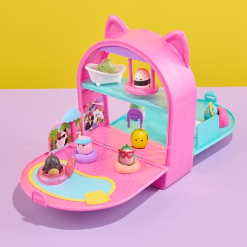 Squish-a-longs Party Pack On-The-Go Playset - Series 1 - Three 1” Mini-Squish with 9 Furnishings - Collect, Trade, & Play