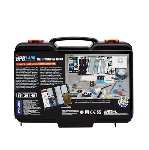 Spy Labs Master Detective Toolkit V2 - Forensic Science Kit for Kids | Collect & Analyze Evidence | Fingerprints, Footprints & Tire Tracks | 32-Page Storybook