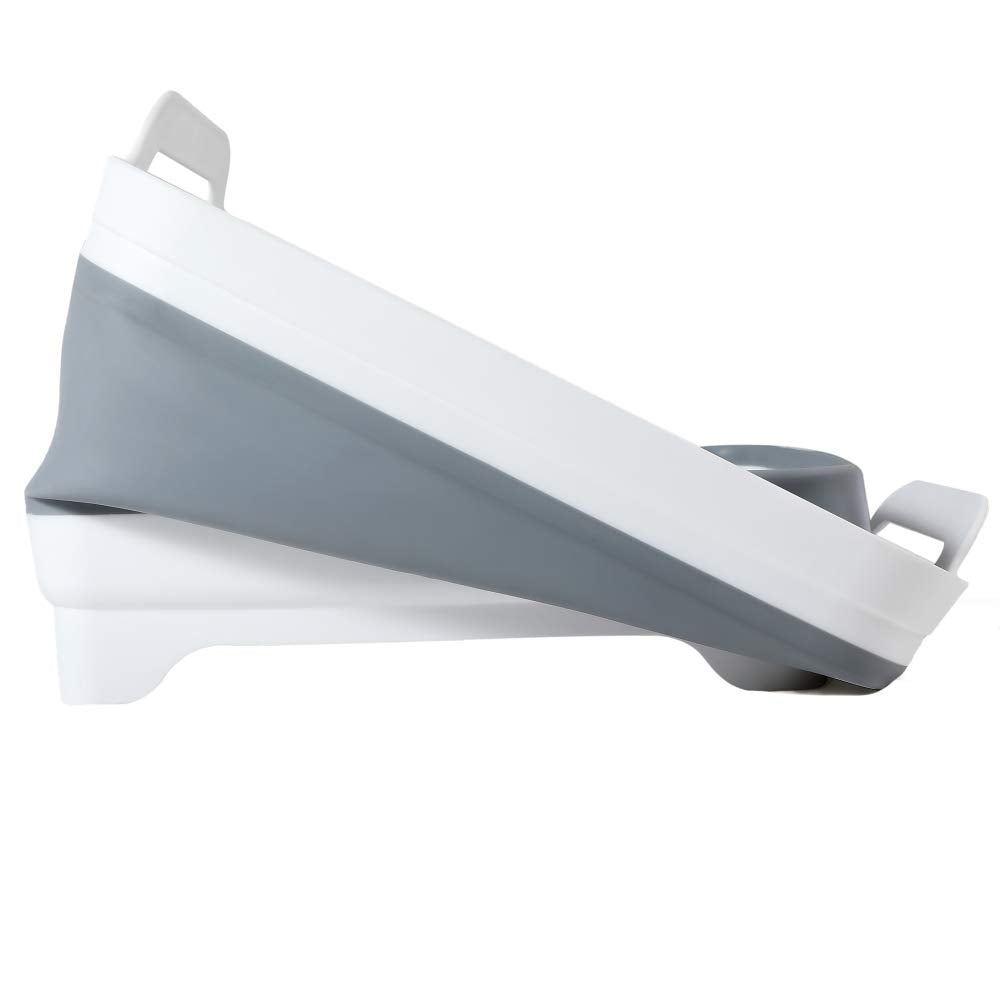 FOSJGO 2.4 Gal Collapsible Dish Basin with Drain Plug – Space-Saving Foldable Sink Tub for Camping, Dishwashing, Veggies & Beverages