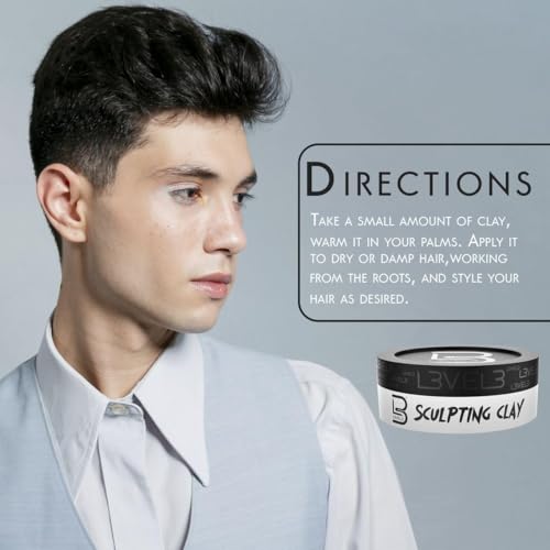 L3 - Level 3 Hair Sculpting Clay - Premium Grade Hair Clay for the Perfect Look - Long Lasting Hair Styling Product for Men