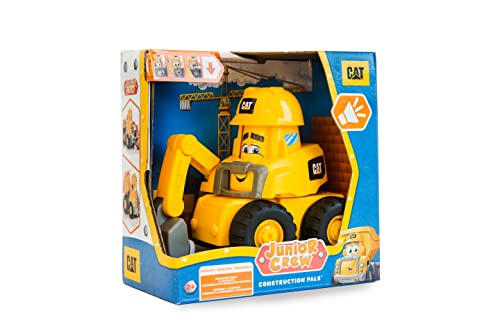 CAT Construction Toys, Junior Crew Construction Pals Excavator EduCATional Preschool Vehicle with Kid Vroom Sounds and Animated Face. for Ages 2+