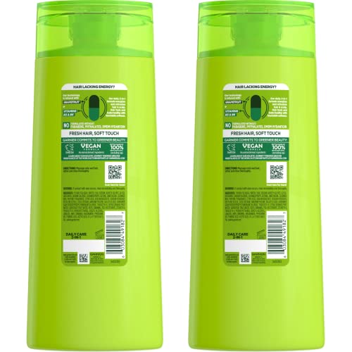 Garnier Fructis 2-in-1 Fortifying Shampoo & Conditioner, Strengthens & Softens Hair, Daily Vegan Hair Care for Men & Women, Paraben-Free, 22 Fl Oz, 2 Ct