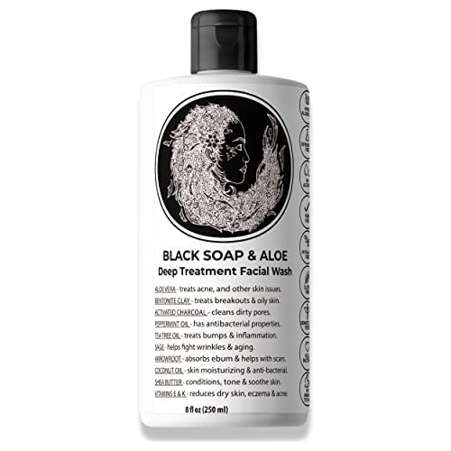 Natural Black Soap with Aloe | Helps With Bumps Dark Spot for Face Paraben Free | All Natural Ingredients Liquid Soap